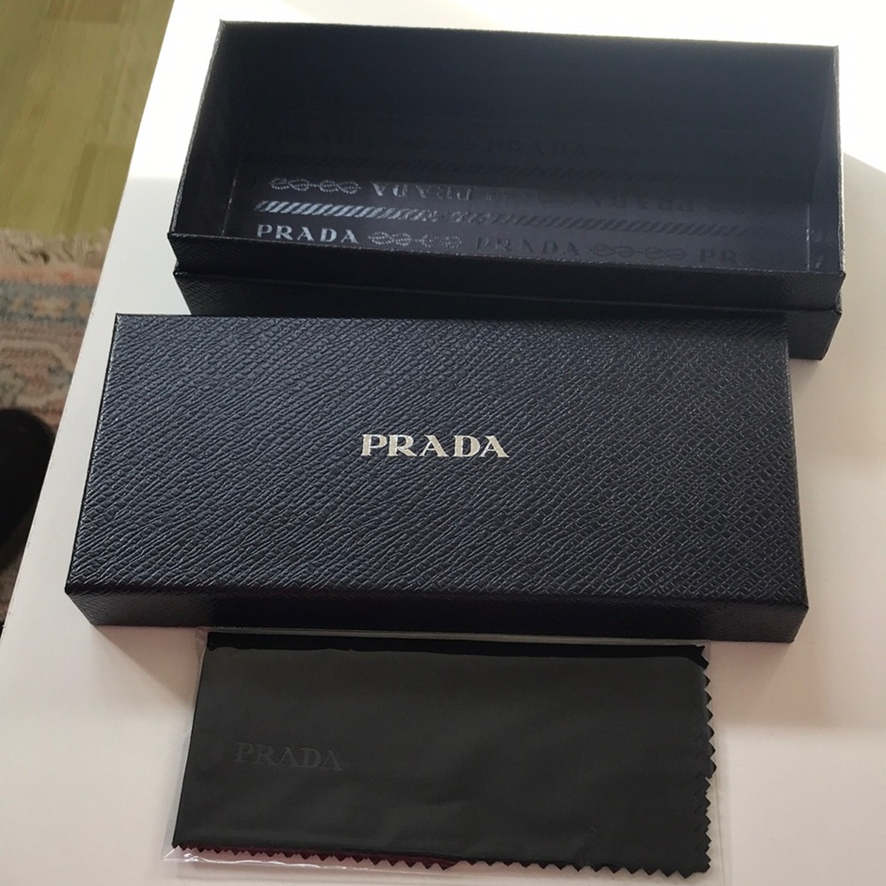 Prada box for glasses. Brand new microfiber cloth. Authentic Prada.